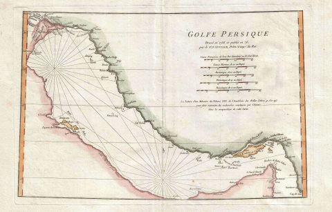 1776 Anville Map of the Persian Gulf