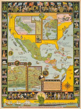 1933 Jo Mora Pictorial Map of Central America / The Spanish Main