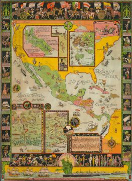 1933 Jo Mora Pictorial Map of Central America / The Spanish Main