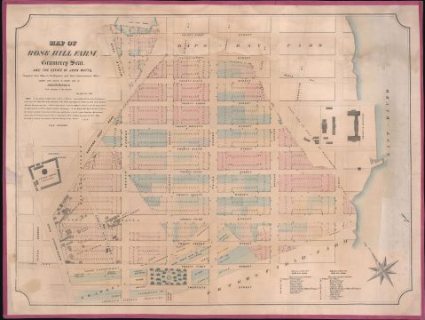1866 Holmes Map of Gramercy, Rose Hill, and Kips Bay, Manhattan, New York City