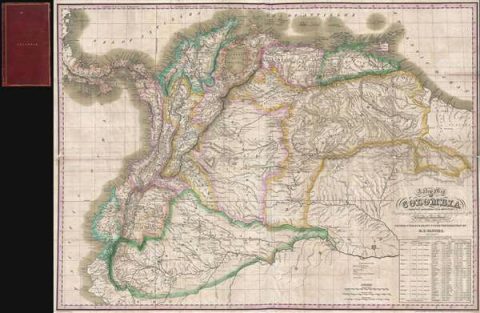1828 Tanner Pocket Map of Gran Colombia
