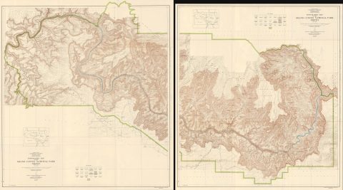 1939 Matthes / Evans Two-Sheet Topographic Map of Grand Canyon National Park