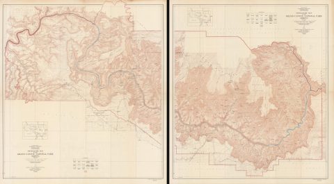 1948 U.S. Geological Survey Wall Map of Grand Canyon National Park, Arizona