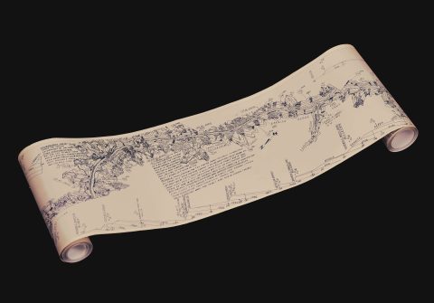 1962 Les Jones Scroll River Guide and Map of the Grand Canyon, Arizona