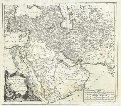 1778 Santini Map of Persia, Arabia and Turkey