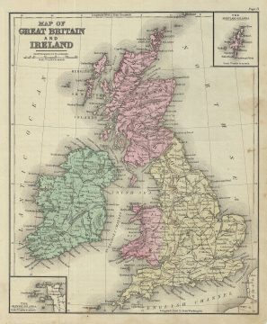 1879 Warren Map of Great Britain and Ireland