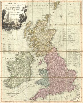 1801 Bowles Pocket Map of the Kingdom of Great Britain and Ireland