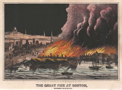1872 Haskell and Allen View of the Great Fire of Boston