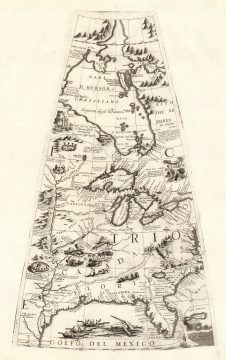 1688 / 1697 Coronelli Globe Gore of The Great Lakes, Mississippi R., Hudson's Bay, Florida