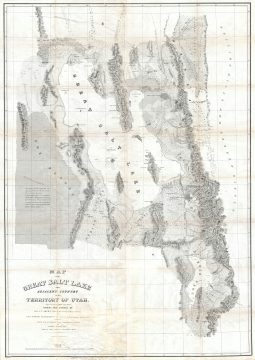 1852 Stansbury Map of Utah and the Great Salt Lake