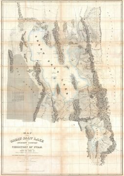 1852 Stansbury Map of Utah and the Great Salt Lake