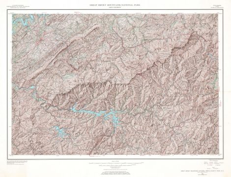 1968 U.S. Geological Survey Map of Great Smoky Mountains National Park