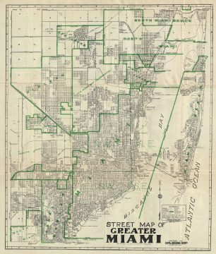1945 American News Company Map or Plan of Miami, Florida