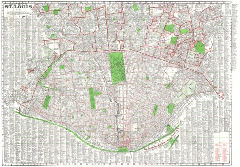 1953 Henry Gross City Plan or Map of St. Louis, Missouri