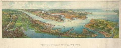 1911 Wellge Bird's-Eye View of New York City