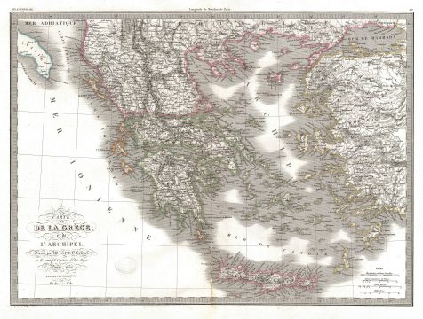 1829 Lapie Map of Greece