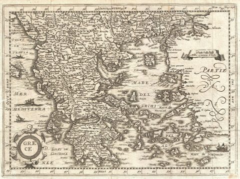1700 Martineau Map of Greece