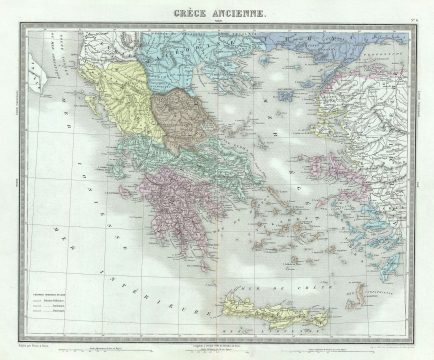 1874 Tardieu Map of Ancient Greece
