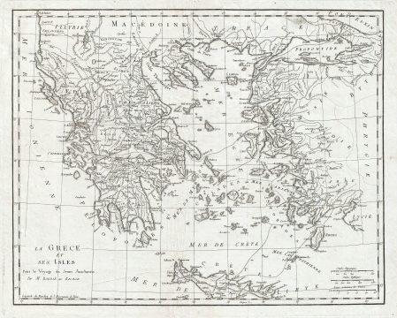 1791 Bocage Map of Ancient Greece