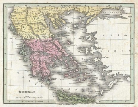 1835 Bradford Map of Greece