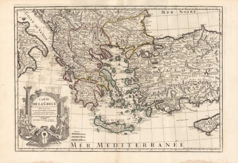 1745 Buache/ De l'Isle Map of Greece and Turkey