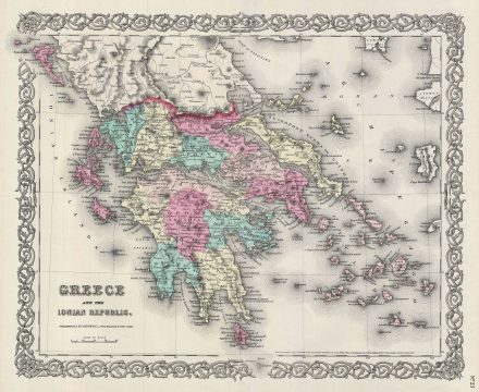 1856 Colton Map of Greece