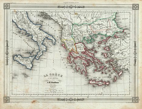 1852 Dufour Map of Greece