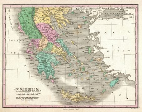 1827 Finely Map of Greece