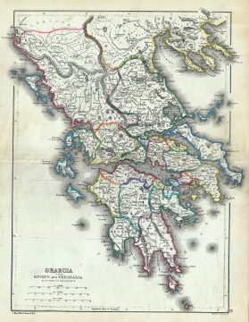 1867 Hughes Map of Ancient Greece