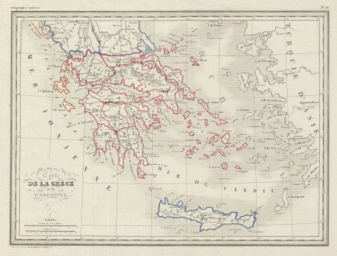 1842 Malte-Brun Map of Greece and the Archipelago