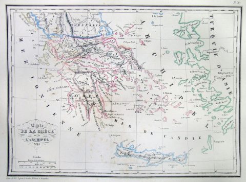 1834 Malte-Brun Map of Greece