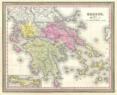 1854 Mitchell Map of Greece