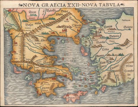 1545 Munster Modern Map of Greece (2nd issue)