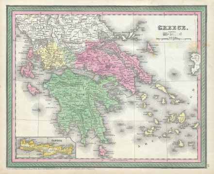 1854 Mitchell Map of Greece