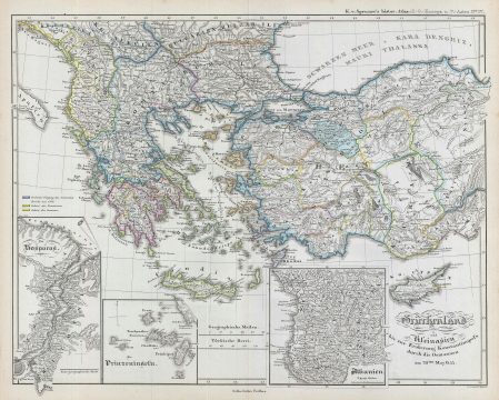 1854 Spruner Map of Greece and Asia Minor to 1453 (Conquest of Constantinople)
