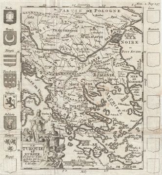 1700 Martineau Map of Greece, the Balkans, and Turkey in Europe