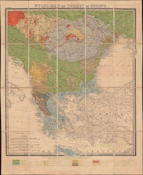 1878 Wyld Map of Turkey in Europe w/ Ethnological Shading