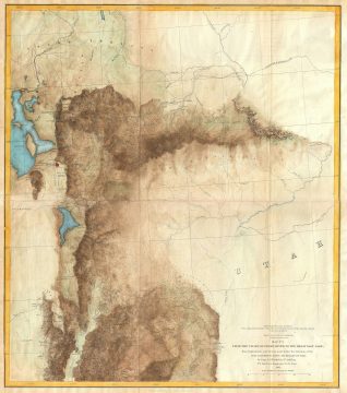1855 Jefferson Davis Map of Utah, Salt Lake City, and the Green River Valley