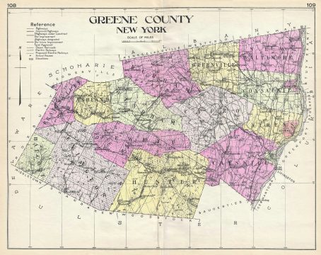 1912 Century Map of Greene County, New York