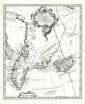 1746 Anderson Map of Greenland and Iceland