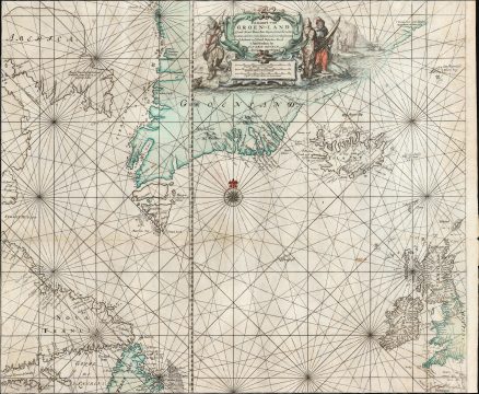 1680 / 1693 Hendrick Doncker Chart of the North Atlantic