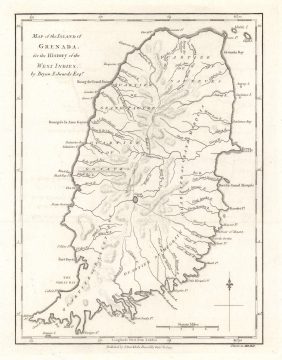 1794 Edwards and Stockdale Map of Grenada
