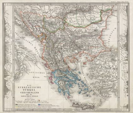 1862 Perthes Map of Greece and the Balkans