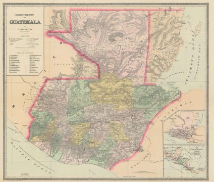 1891 Bianconi Economic Map of Guatemala