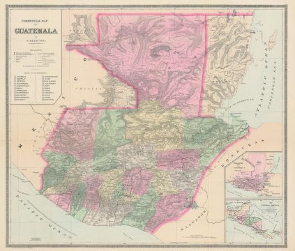 1891 Bianconi Economic Map of Guatemala