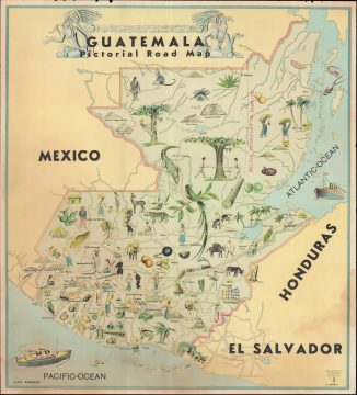 1945 Neutze / Arimany Pictorial Map of Guatemala