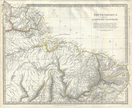 1836 S.D.U.K. Map of Brazil and Guyana