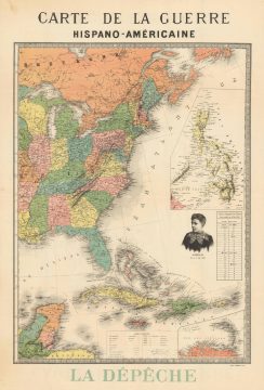 1898 La Depeche Map of the Eastern United States and the Caribbean
