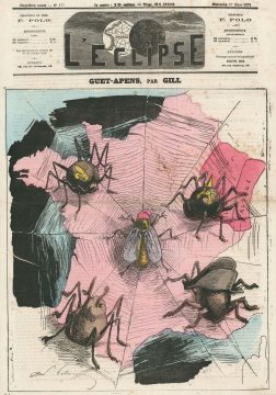 1872 Gill Pictorial Cartoon Map of France After the Paris Commune