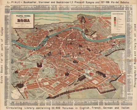 1885 Bulla Pictorial Tourist Map of Rome, Italy